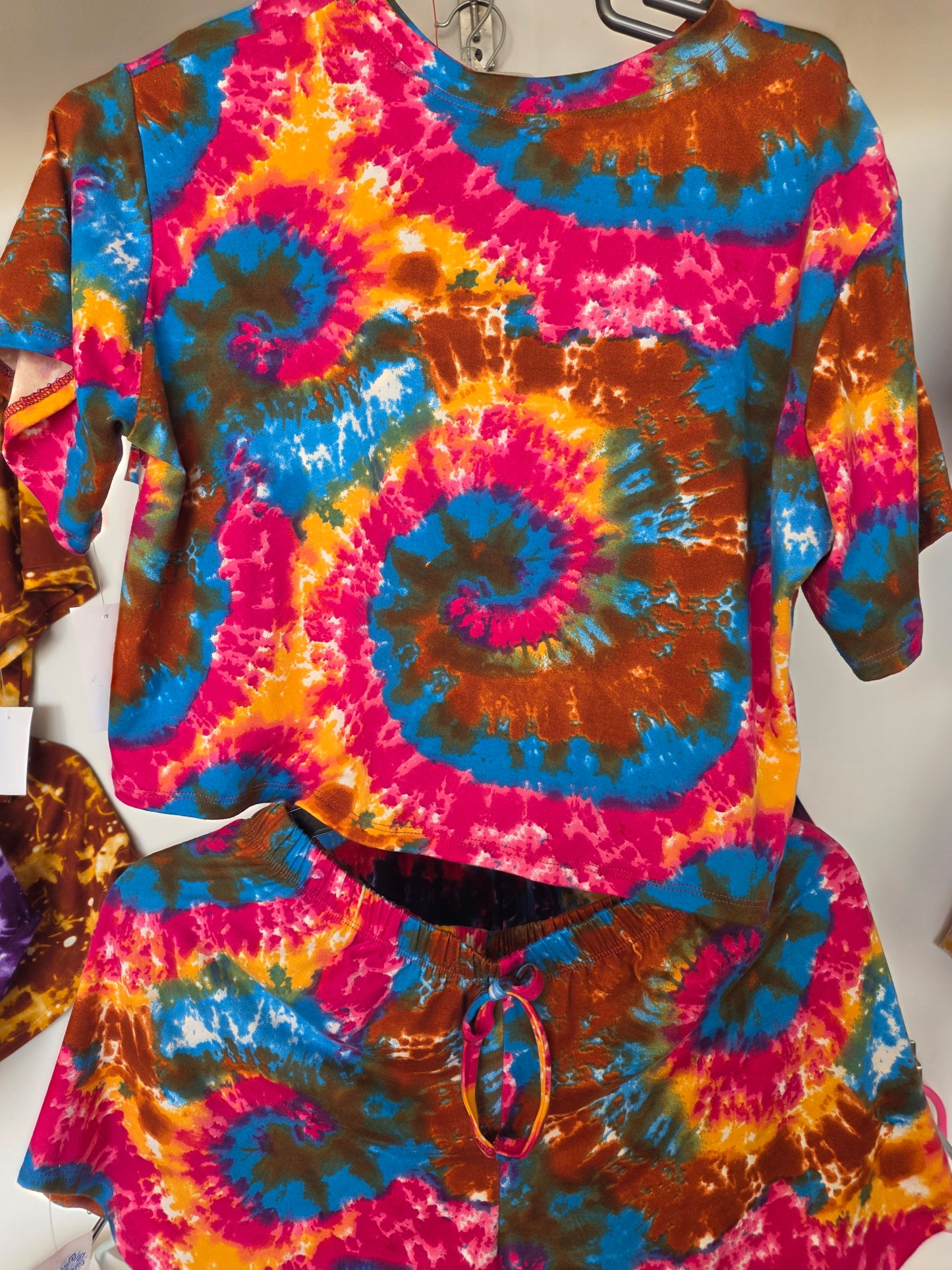 vibrant Tie-Dye Lounge Set (Top + Shorts)