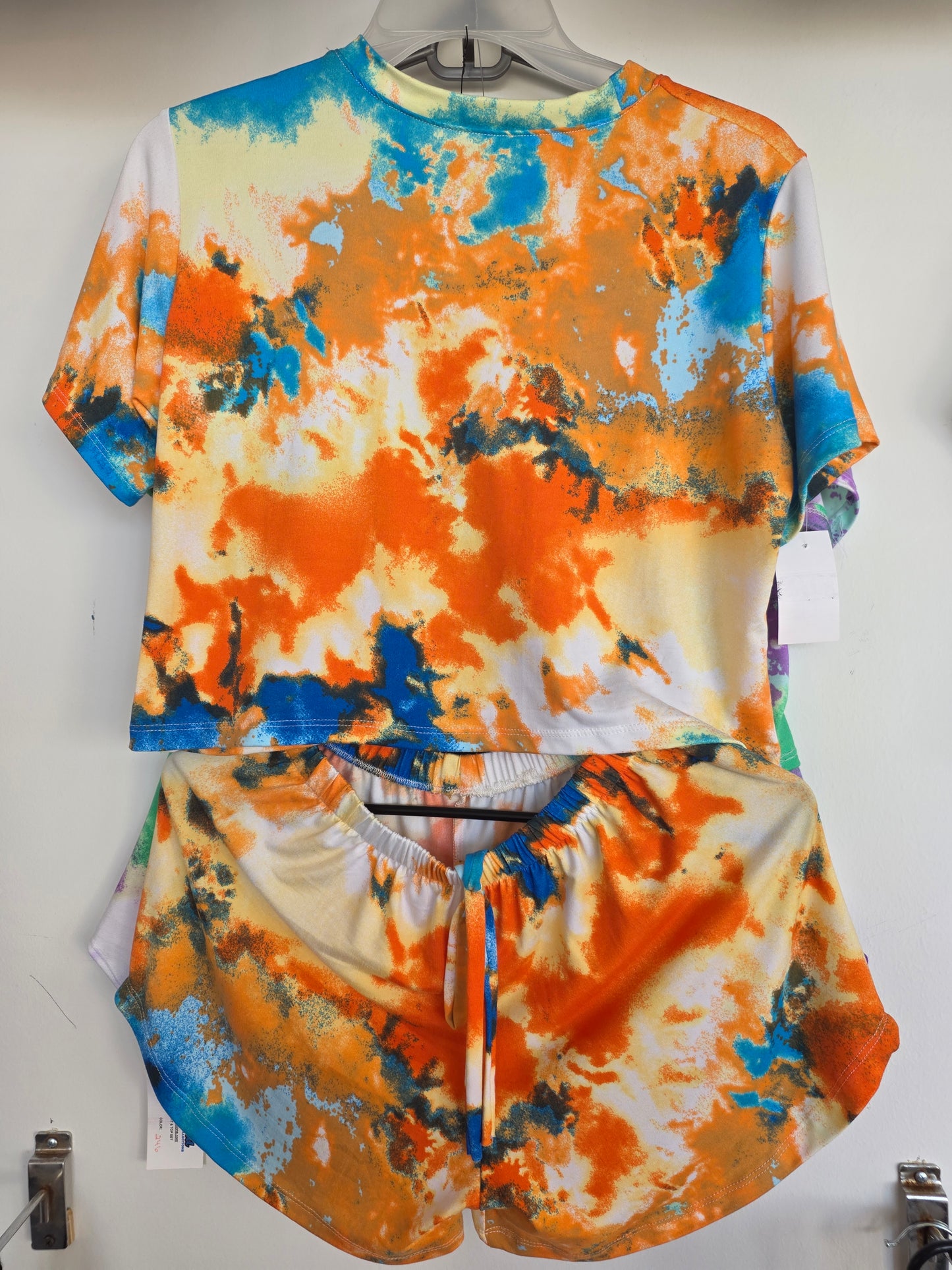 vibrant Tie-Dye Lounge Set (Top + Shorts)