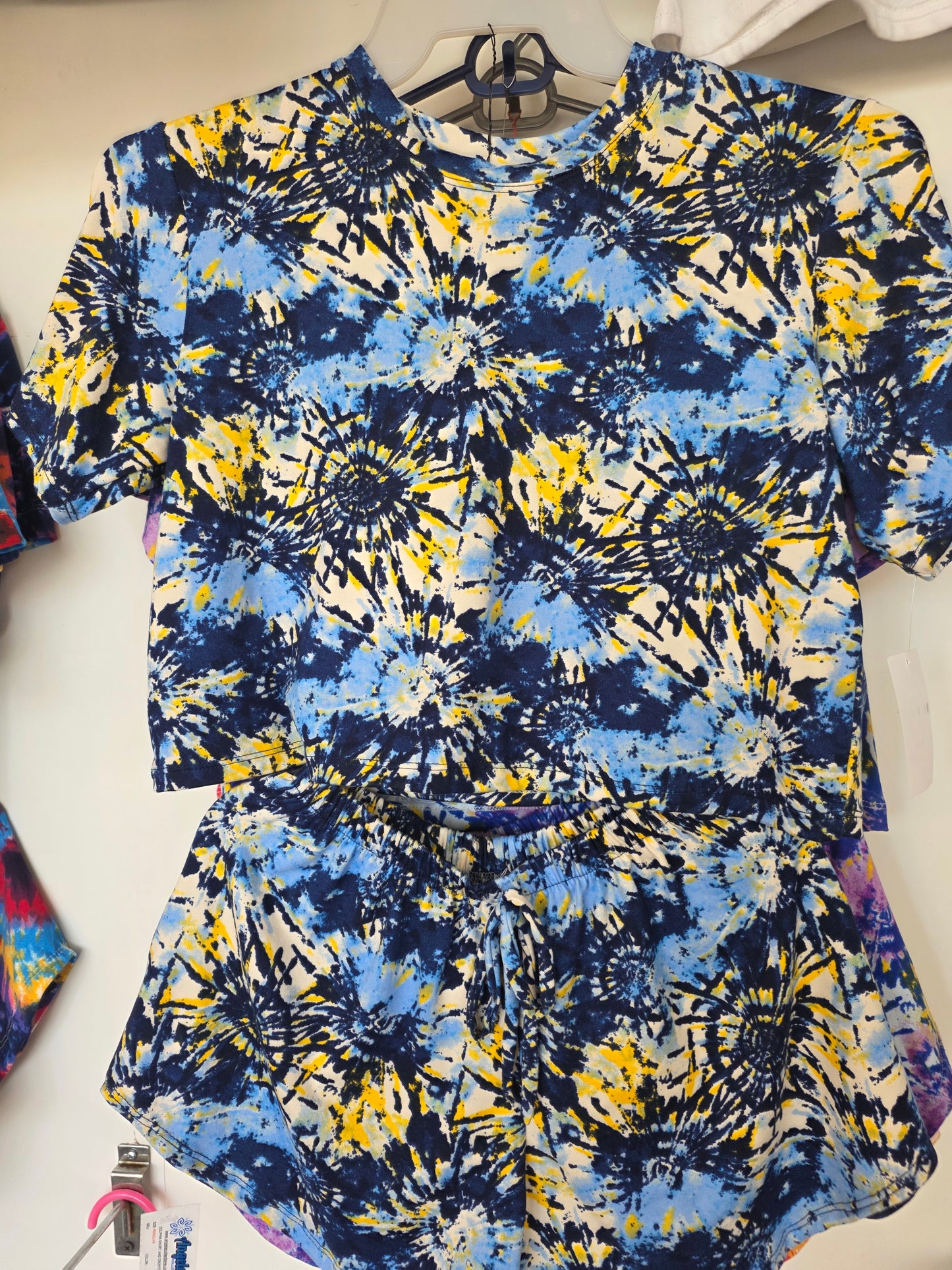 vibrant Tie-Dye Lounge Set (Top + Shorts)
