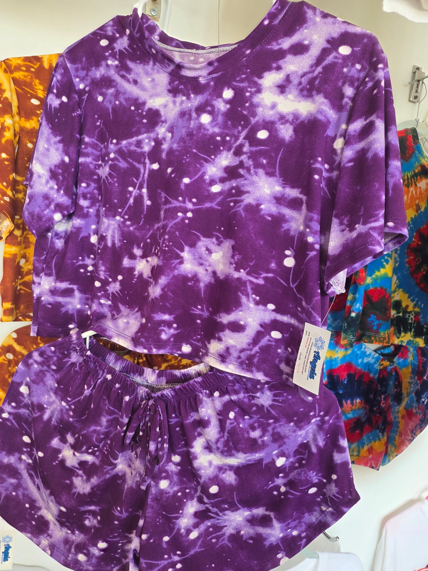 vibrant Tie-Dye Lounge Set (Top + Shorts)