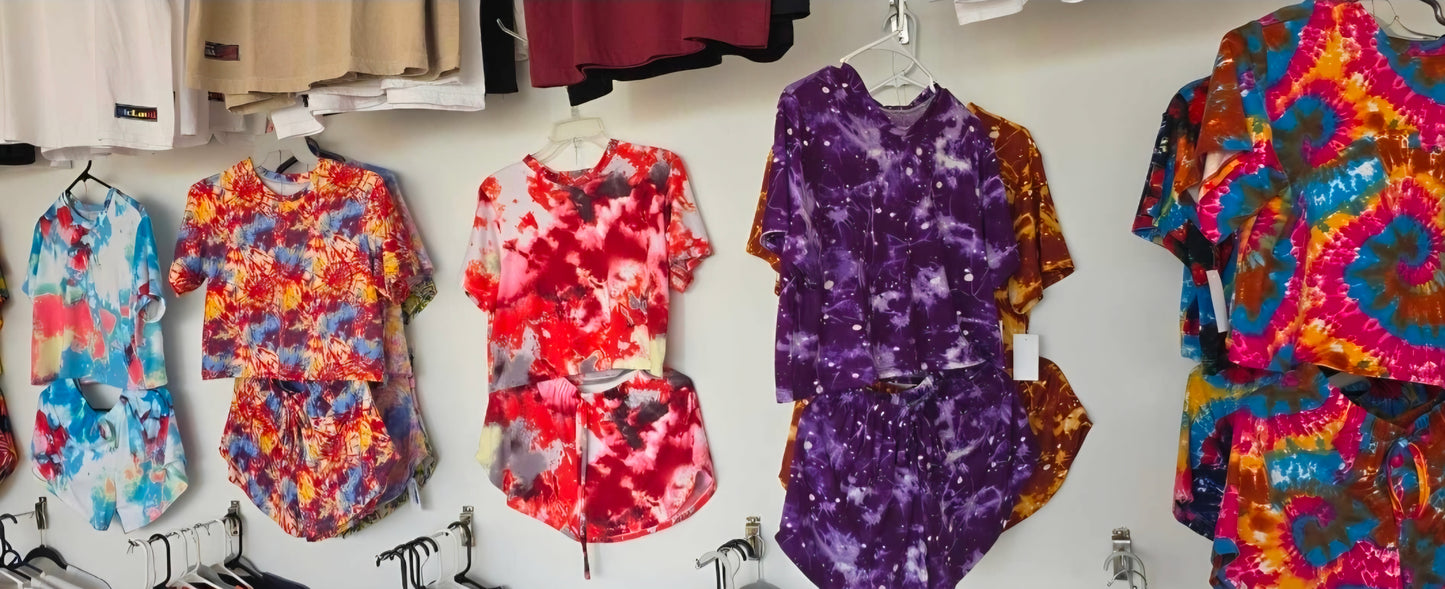 vibrant Tie-Dye Lounge Set (Top + Shorts)