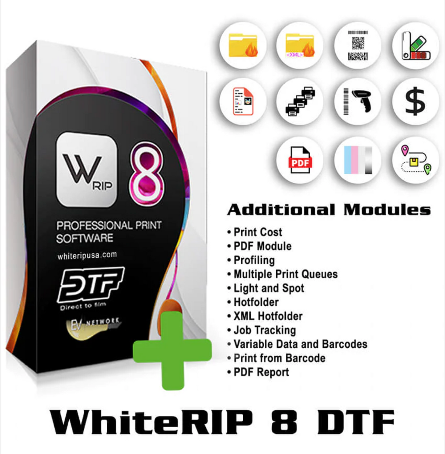 WhiteRIP 8 Software for Direct-to-Film (DTF) printers.